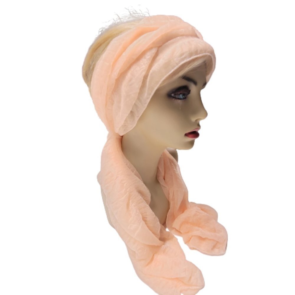 Peach Colored Scarf Light Soft Rectangular NEW - Picture 5 of 7